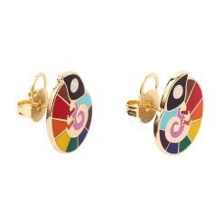 Erstwilder Carmel'S Colourful Chameleon Enamel Stud Earrings^ Enamel Earrings