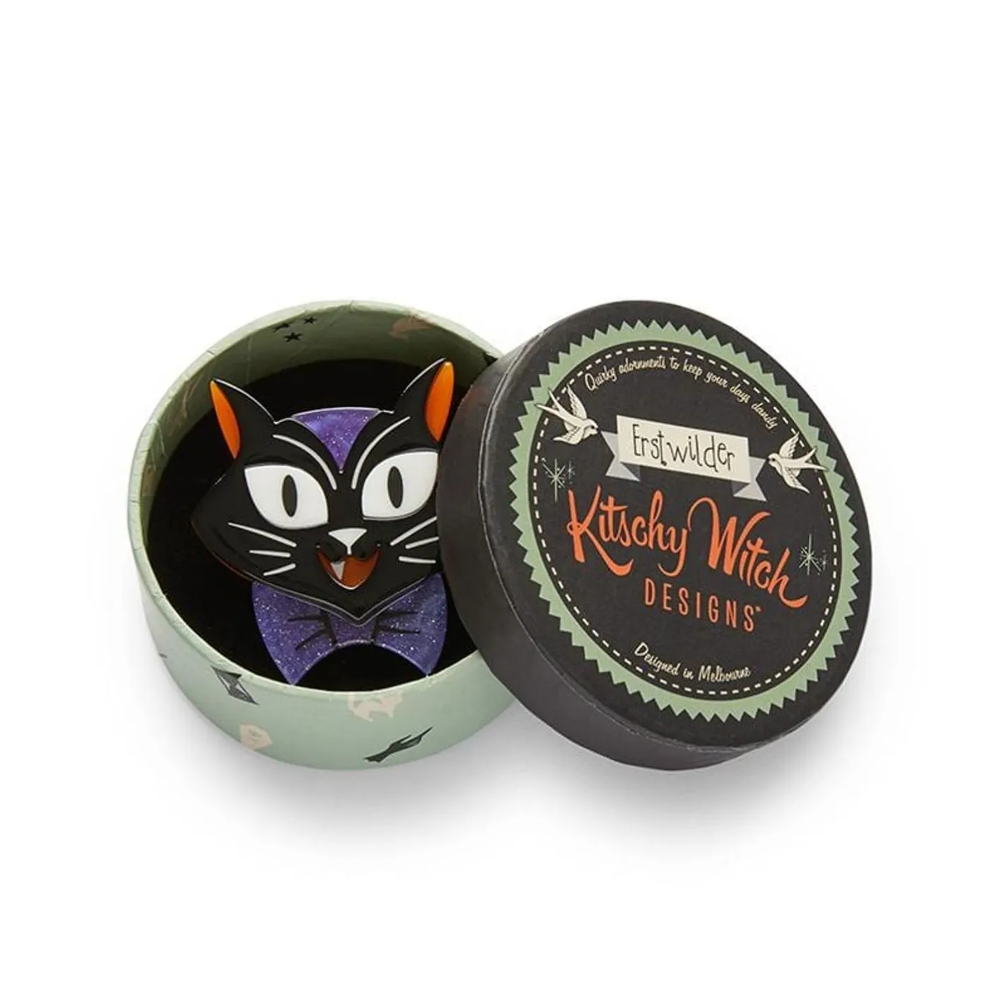Erstwilder Cat Charming Brooch^ Brooches