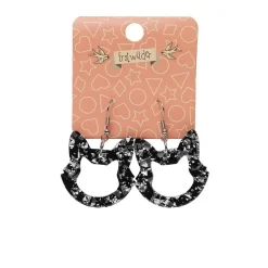 Erstwilder Cat Head Chunky Glitter Resin Drop Earrings - Silver^ Essential Earrings