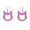 Erstwilder Cat Head Glitter Resin Drop Earrings - Pink^ Essential Earrings