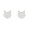 Erstwilder Cat Head Glitter Resin Stud Earrings - White^ Essential Earrings