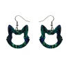 Erstwilder Cat Head Lava Resin Drop Earrings - Green^ Essential Earrings