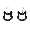 Erstwilder Cat Head Ripple Resin Drop Earrings - Black^ Essential Earrings