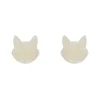 Erstwilder Cat Head Ripple Resin Stud Earrings - White^ Essential Earrings