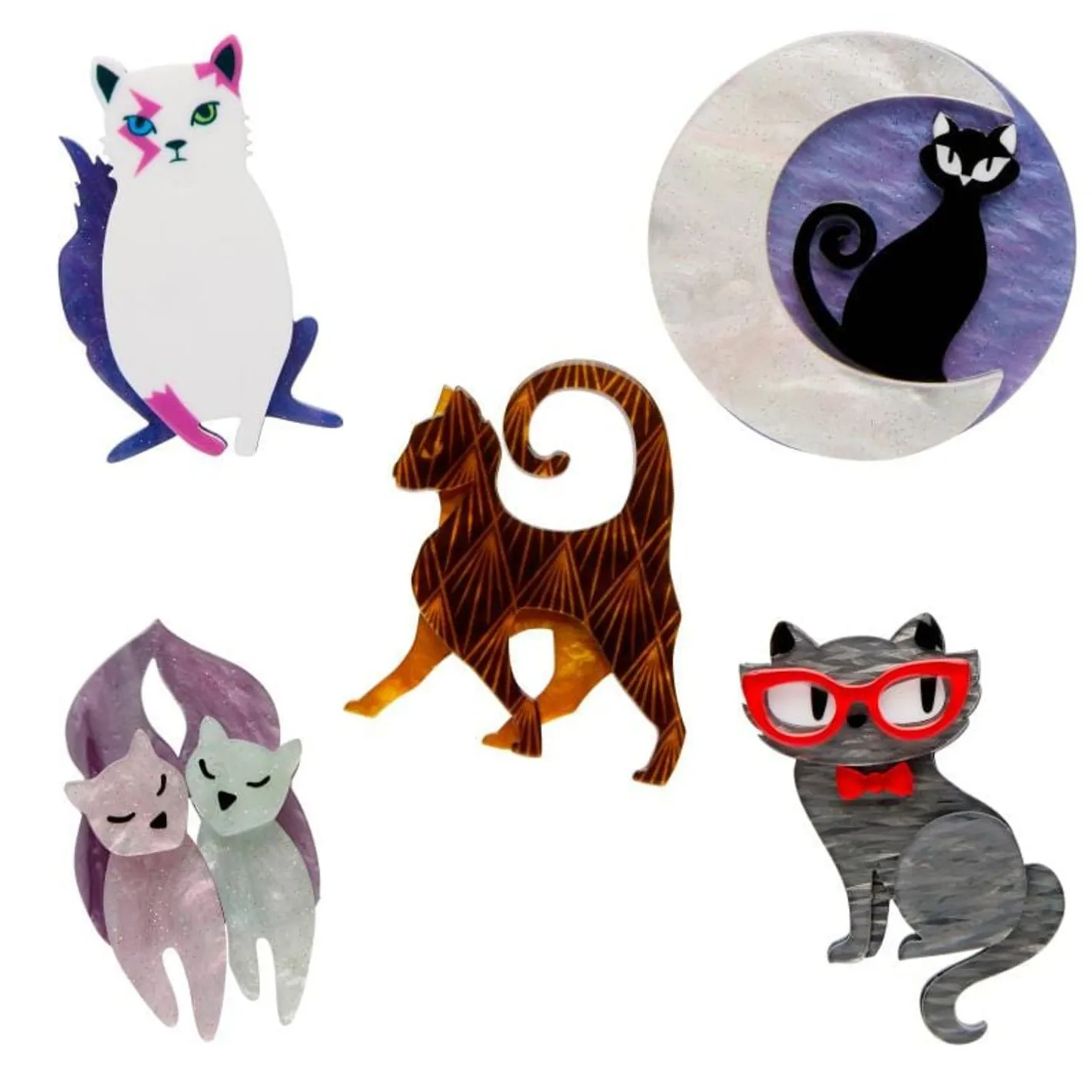 Erstwilder Cat Minis Brooch Set - 5 Pack^ Brooches