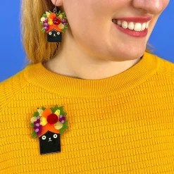 Erstwilder Catmen Miranda Brooch^ Brooches