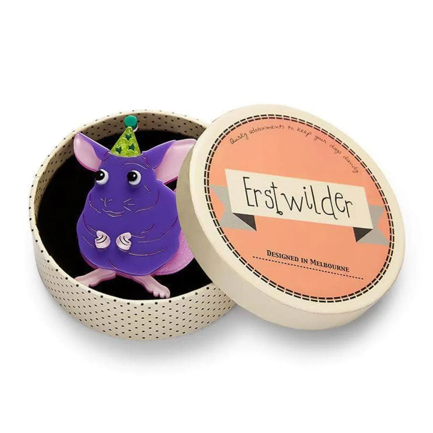 Erstwilder Chaz The Chinchilla Brooch^ Brooches