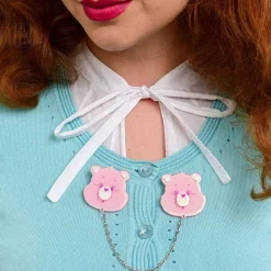 Erstwilder Cheer Bear Smiles Cardigan Clips^ Brooches