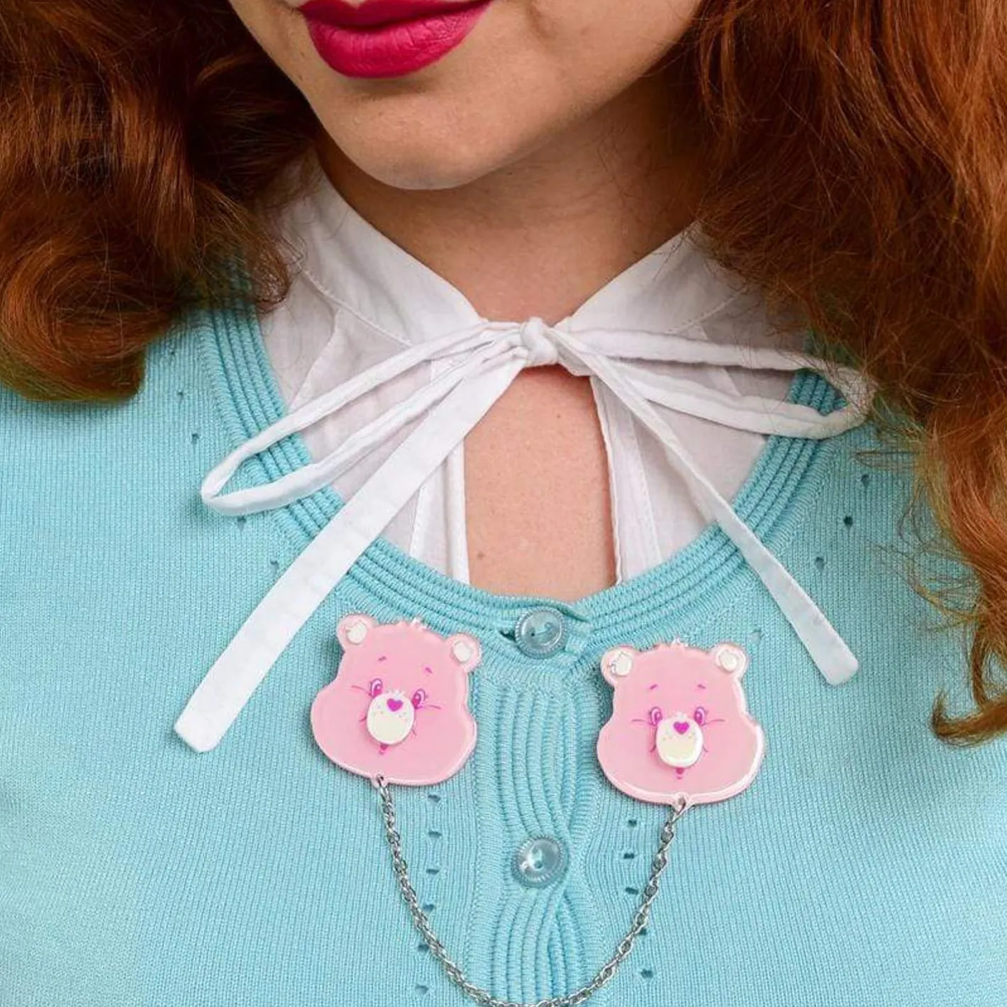 Erstwilder Cheer Bear Smiles Cardigan Clips^ Brooches