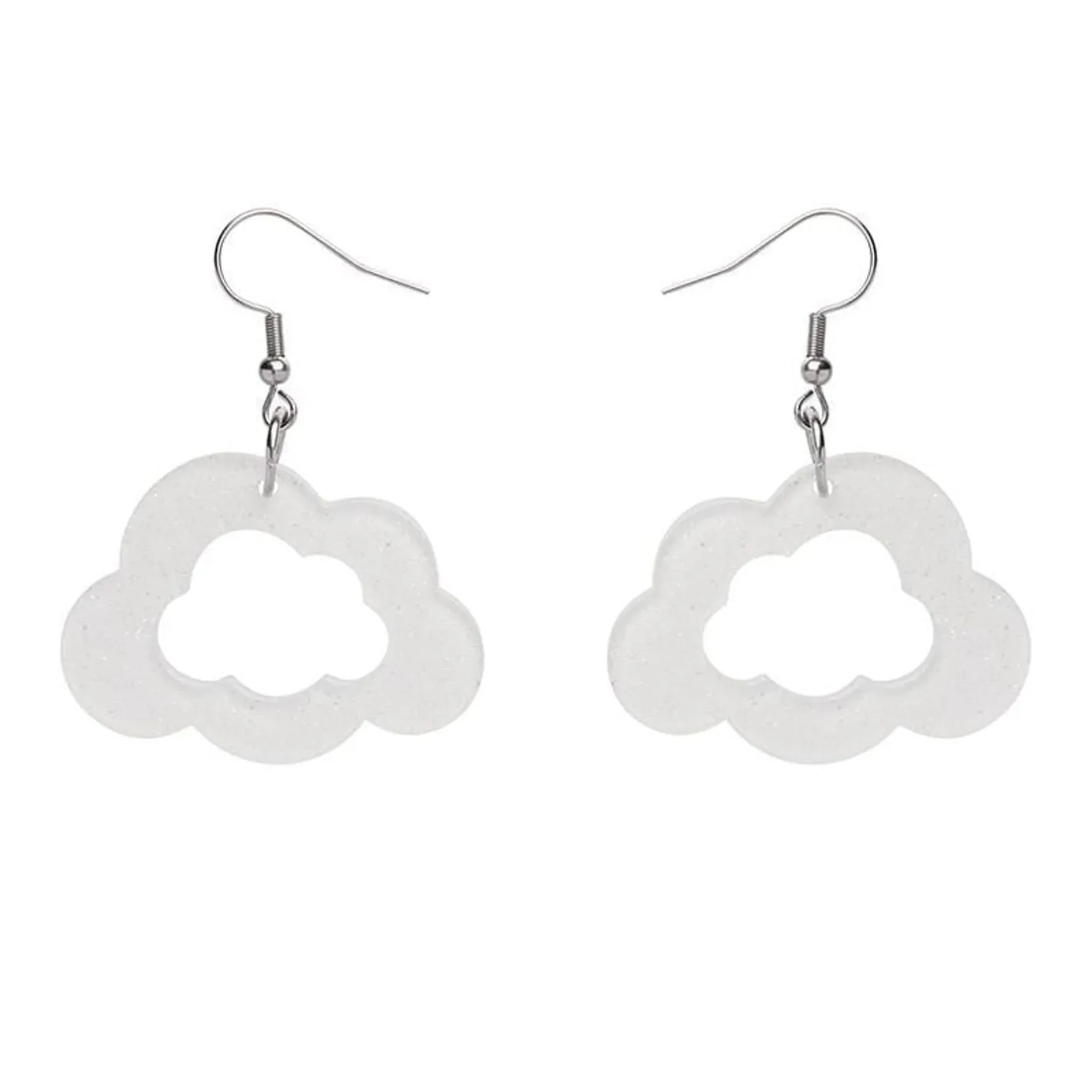 Erstwilder Cloud Glitter Resin Drop Earrings - White^ Essential Earrings