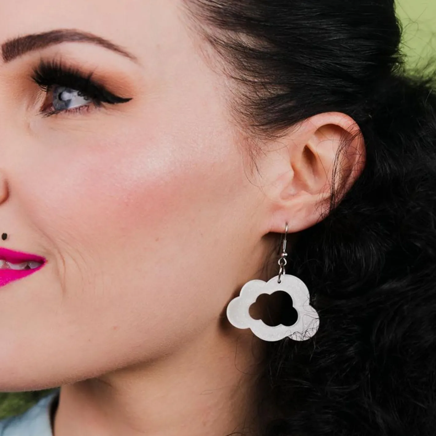 Erstwilder Cloud Glitter Resin Drop Earrings - White^ Essential Earrings