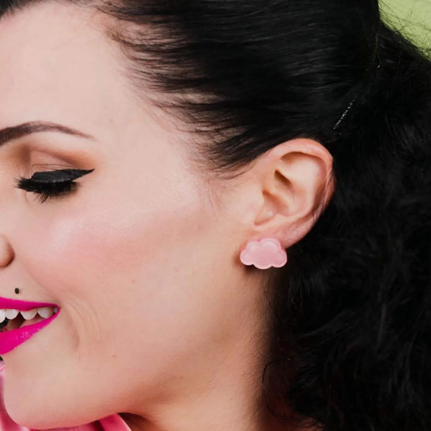 Erstwilder Cloud Glitter Resin Stud Earrings - Pink^ Essential Earrings