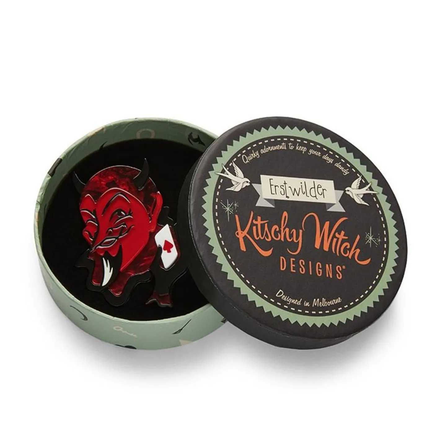 Erstwilder Deal With The Devil Brooch^ Brooches