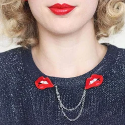 Erstwilder Double Feature Lips Double Brooch^ Brooches
