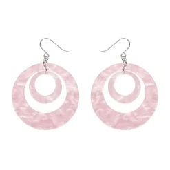 Erstwilder Double Hoop Ripple Drop Earrings - Pink^ Essential Earrings