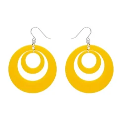Erstwilder Double Hoop Solid Drop Earrings - Yellow^ Essential Earrings