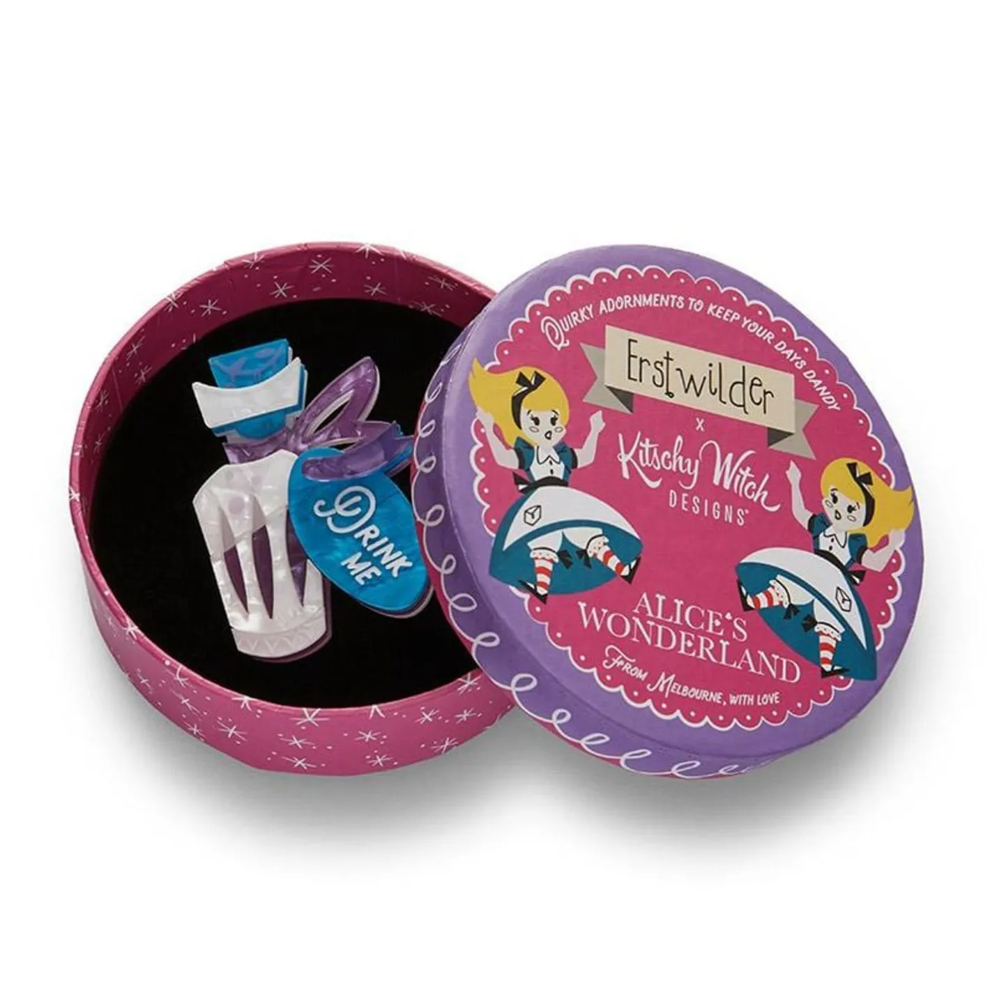 Erstwilder Drink Me Brooch^ Brooches