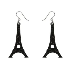 Erstwilder Eiffel Tower Glitter Resin Drop Earrings - Black^ Essential Earrings