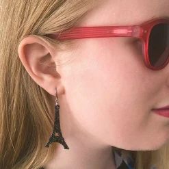 Erstwilder Eiffel Tower Glitter Resin Drop Earrings - Black^ Essential Earrings