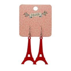 Erstwilder Eiffel Tower Solid Resin Drop Earrings - Red^ Essential Earrings