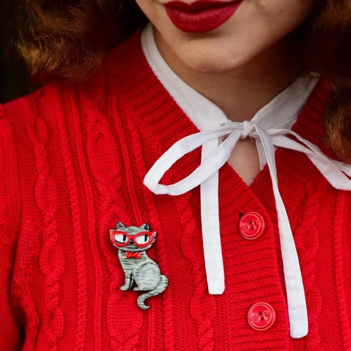 Erstwilder Elissa The Indie Cat Mini Brooch^ Brooches
