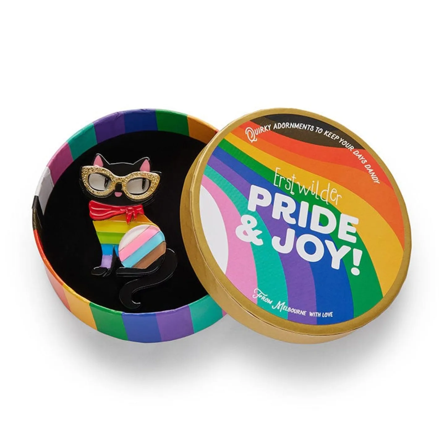 Erstwilder Elissa The Rainbow Cat Brooch^ Brooches