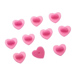 Erstwilder Enamel Pin Rubber Heart Locking Clasp 10-Pack - Pink^ Components