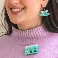 Erstwilder Essential Ingredients Brooch - Teal^ Brooches