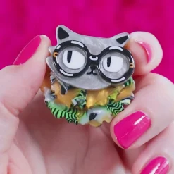 Erstwilder Feathered And Framed Mini Brooch^ Brooches