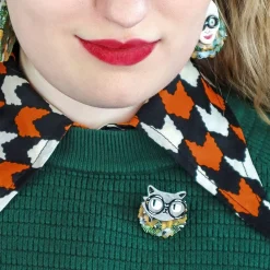 Erstwilder Feathered And Framed Mini Brooch^ Brooches