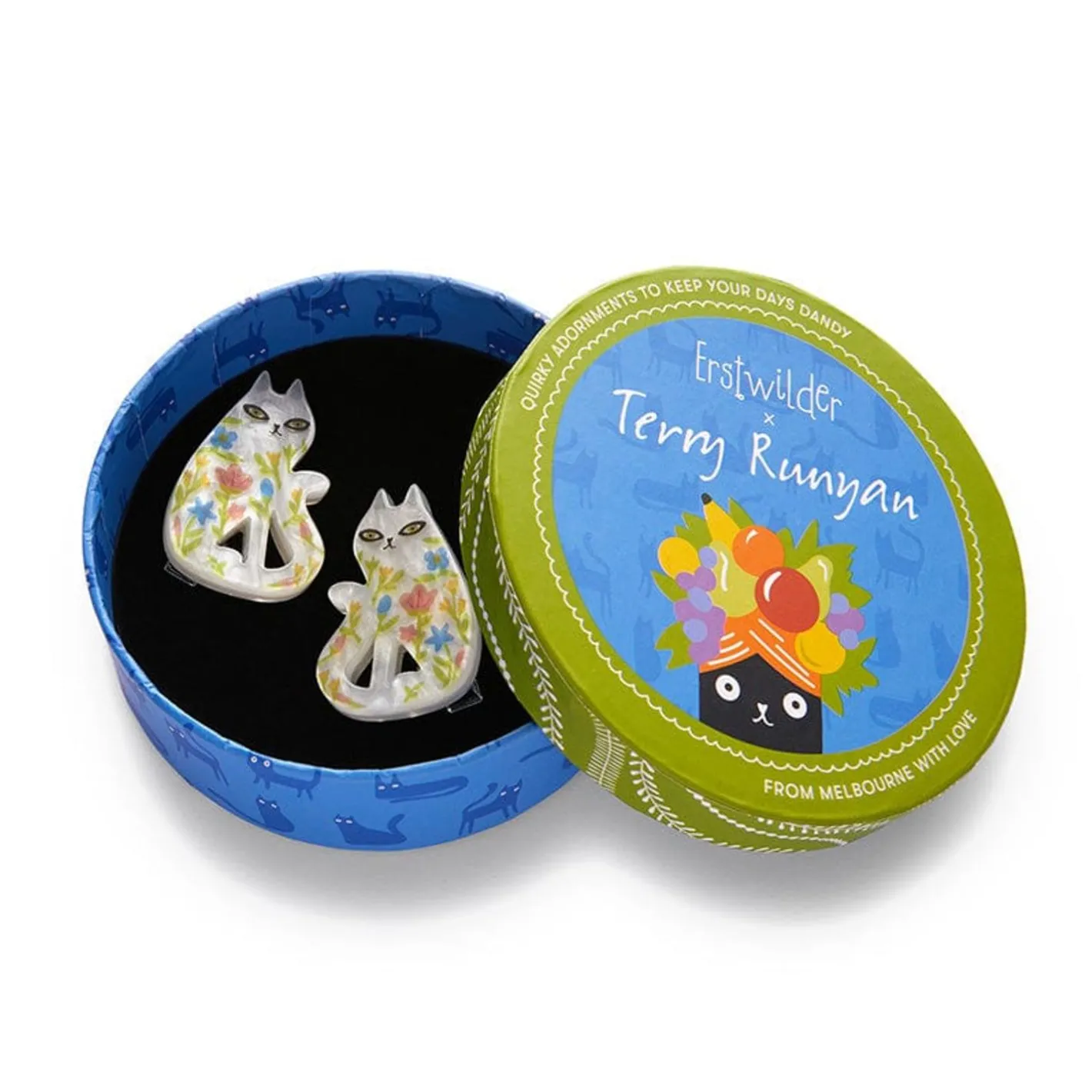 Erstwilder Feline Florescence Hair Clips Set - 2 Piece^ Hair Clips & Claws
