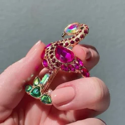 Erstwilder Flamboyant Flamingo Funk Stone Set Crystal Brooch^ Brooches