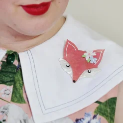Erstwilder Flora Fox Face Brooch^ Brooches