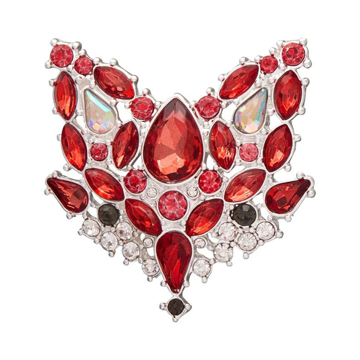 Erstwilder Flora Fox Face Stone Set Crystal Brooch^ Brooches