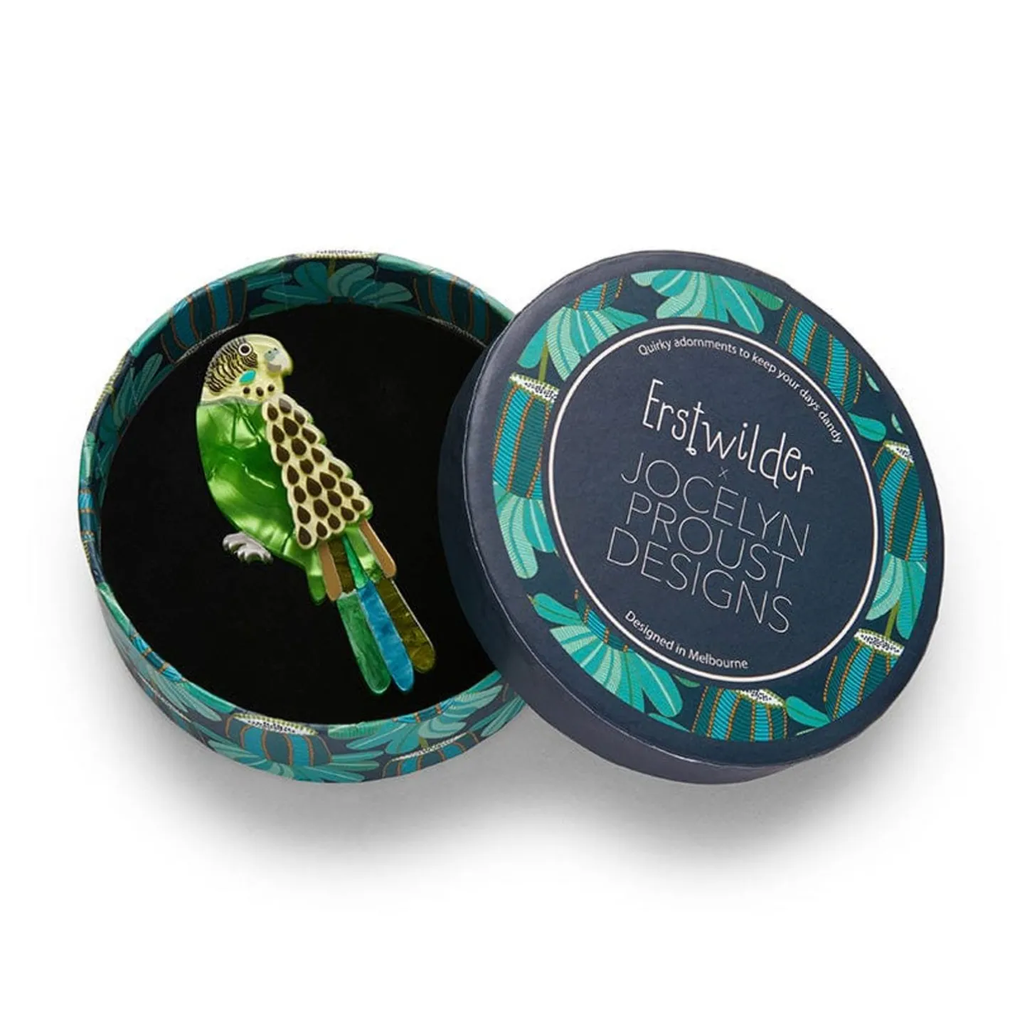 Erstwilder Flossie The Budgie Brooch^ Brooches