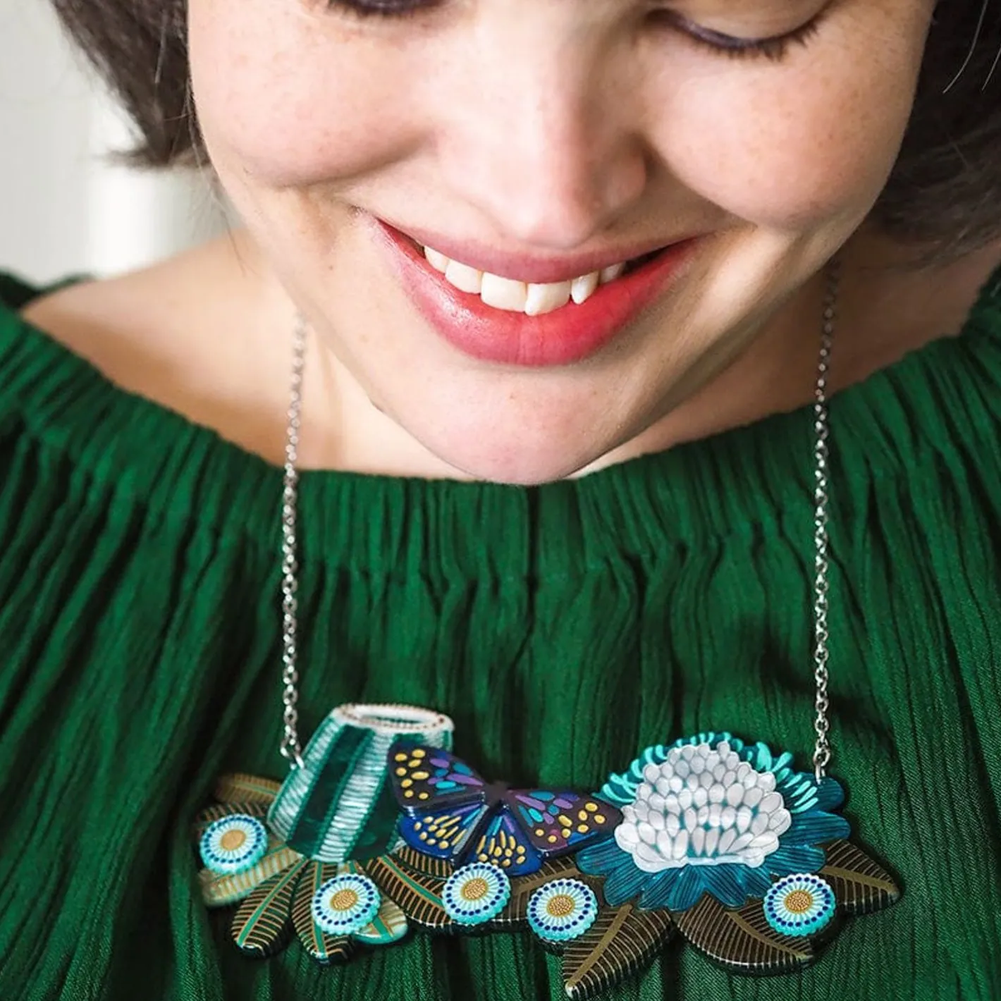 Erstwilder Fluttering In The Florals Necklace^ Necklaces