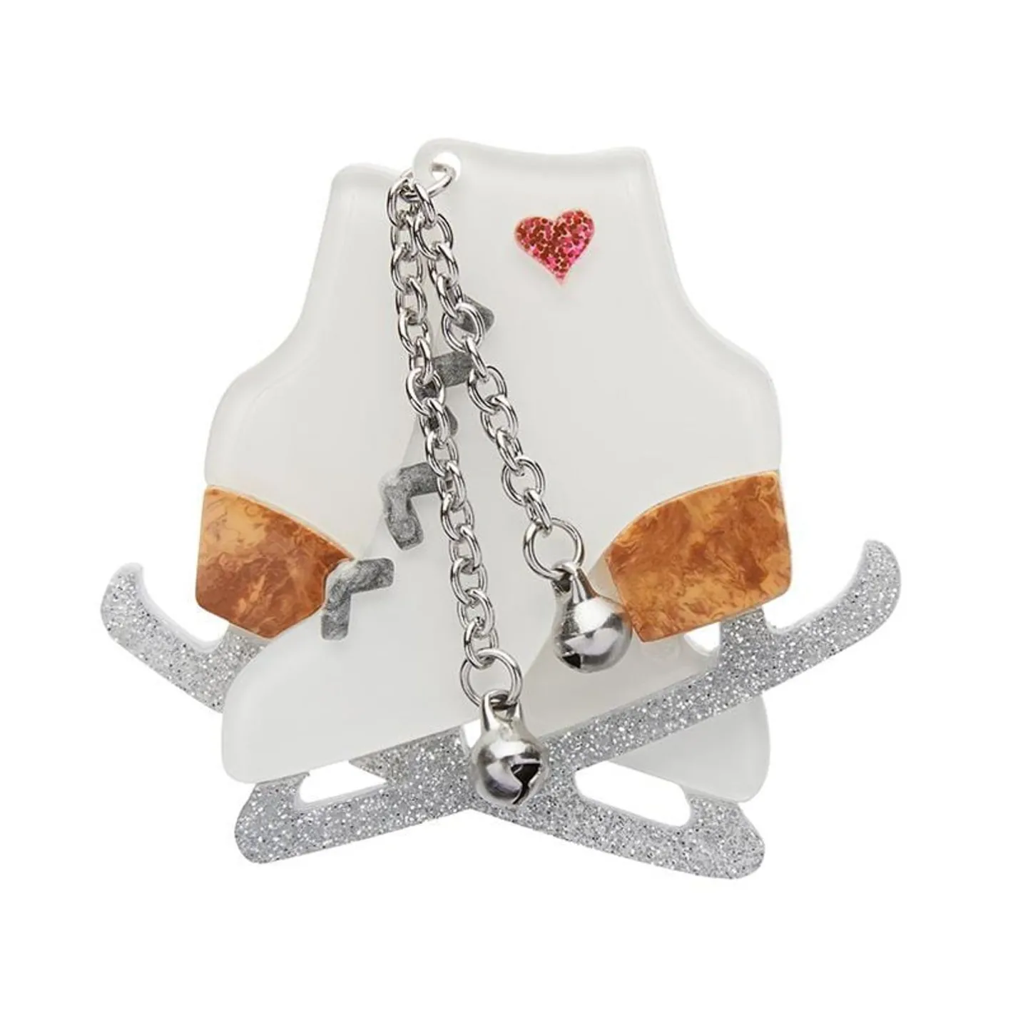 Erstwilder Glitter And Glide Skates Brooch^ Brooches