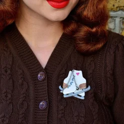 Erstwilder Glitter And Glide Skates Brooch^ Brooches