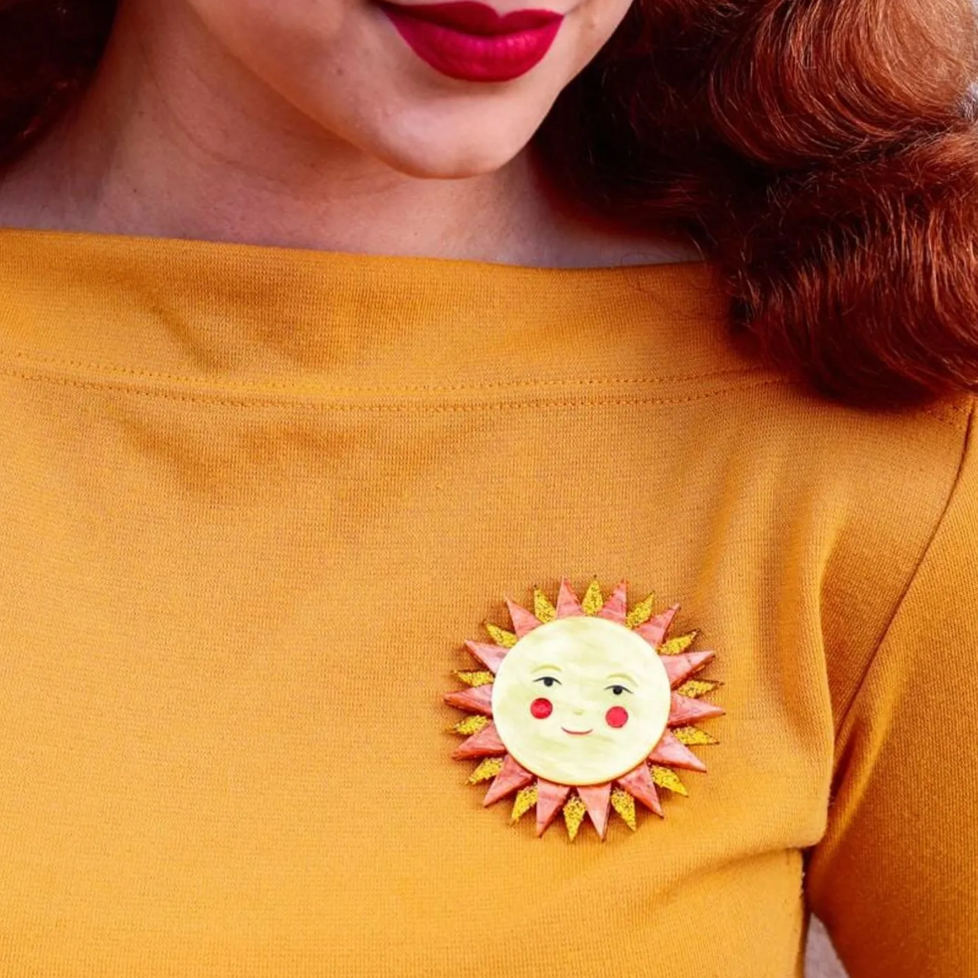 Erstwilder Golden Ray Brooch^ Brooches