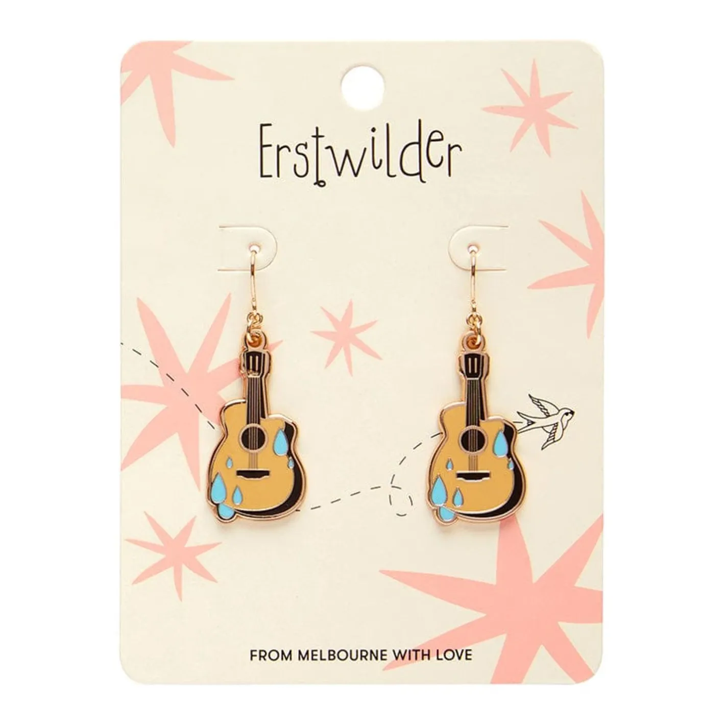 Erstwilder Guitar Blues Enamel Drop Earrings^ Enamel Earrings