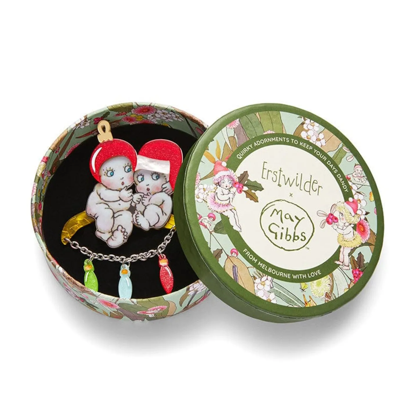 Erstwilder Gumnut Christmas Cuddles Brooch^ Brooches