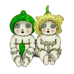 Erstwilder Gumnut Twins Brooch^ Brooches