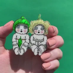 Erstwilder Gumnut Twins Brooch^ Brooches