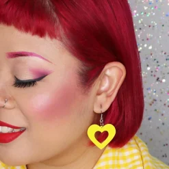 Erstwilder Heart Bubble Resin Drop Earrings - Yellow^ Essential Earrings