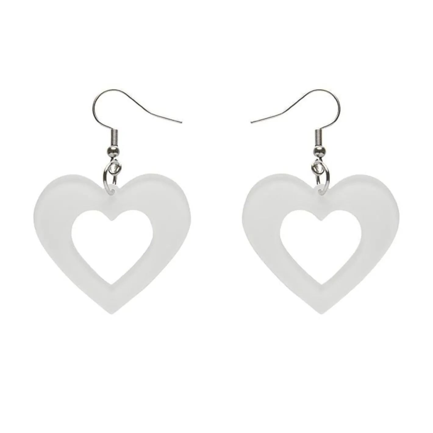 Erstwilder Heart Bubble Resin Drop Earrings - White^ Essential Earrings