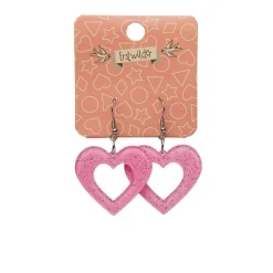 Erstwilder Heart Glitter Resin Drop Earrings - Pink^ Essential Earrings