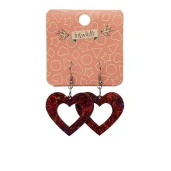 Erstwilder Heart Lava Resin Drop Earrings - Red^ Essential Earrings