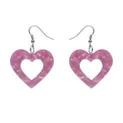 Erstwilder Heart Ripple Resin Drop Earrings - Mauve^ Essential Earrings