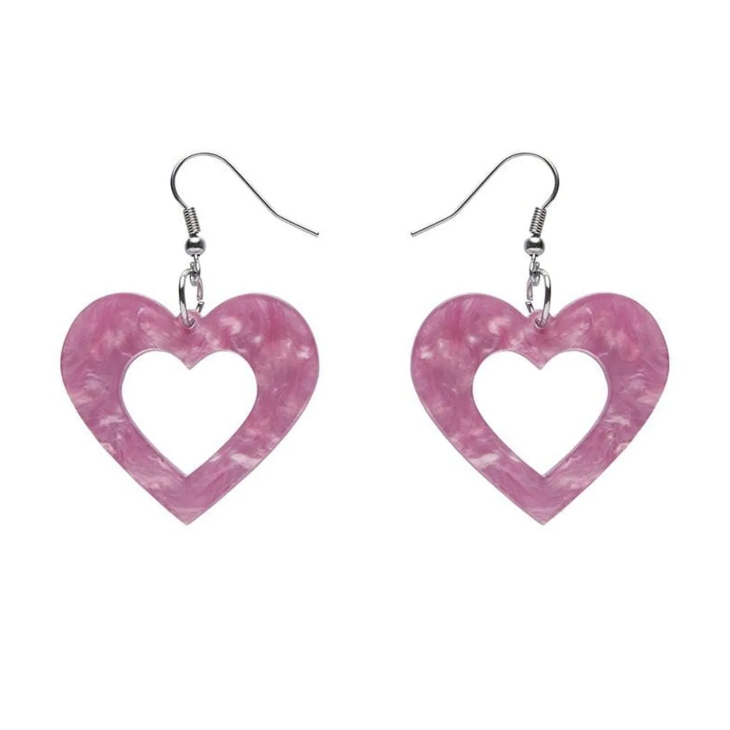 Erstwilder Heart Ripple Resin Drop Earrings - Mauve^ Essential Earrings