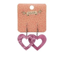 Erstwilder Heart Ripple Resin Drop Earrings - Mauve^ Essential Earrings